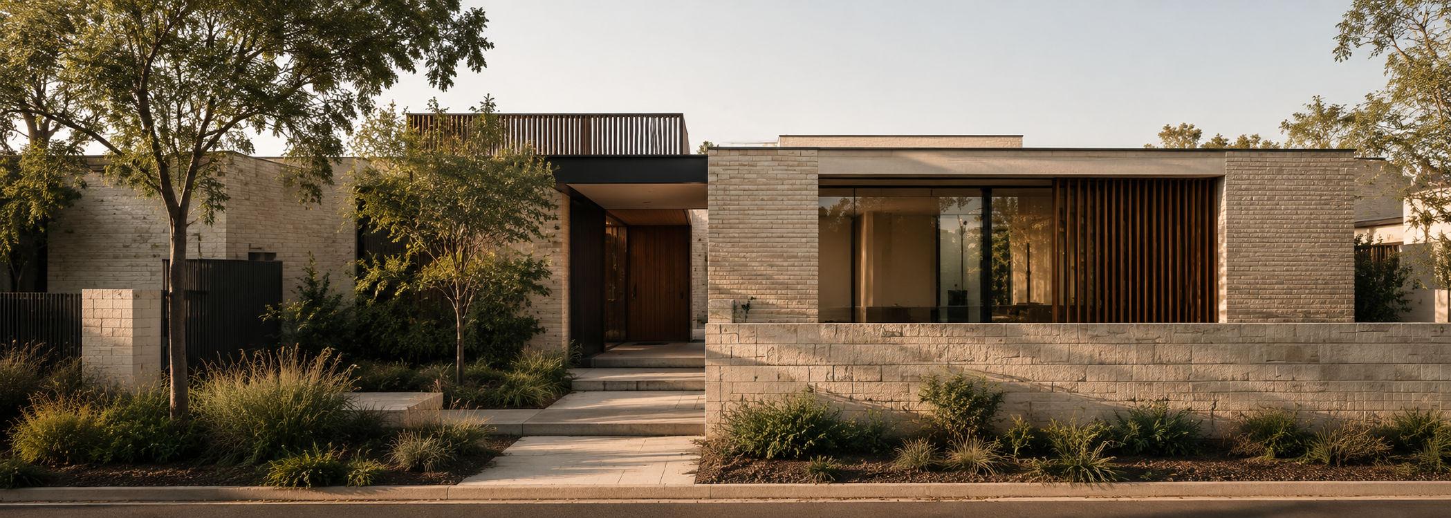 Architect designed Australian home with refined façade proportions and carefully resolved material detailing