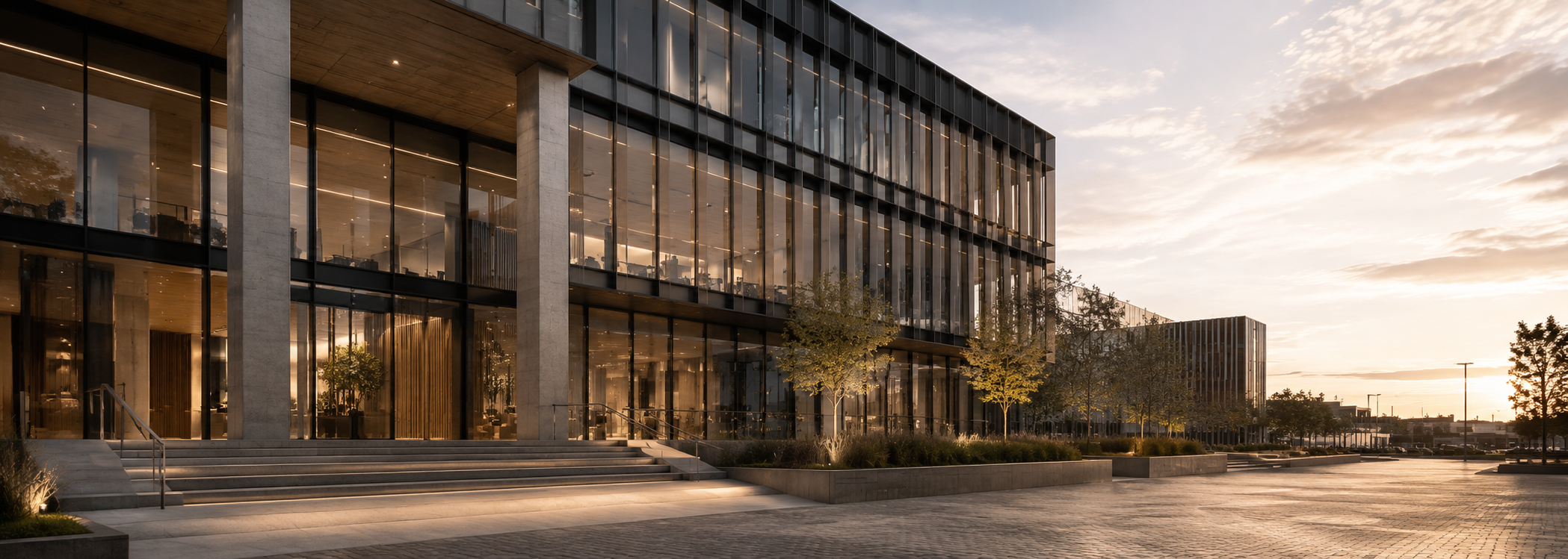 Contemporary Australian office building representing Commercial Building Disclosure, Tenancy Lighting Assessment, BEEC requirements and measured operational energy performance.