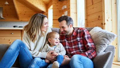 A family enjoying comfort in a well-insulated, ene