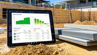 A modern Australian construction site with eco-fri