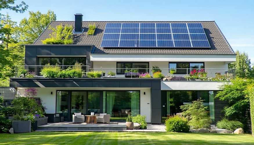 A modern, energy-efficient home with solar panels-2