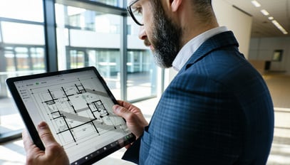 An architect reviewing a detailed shadow diagram o