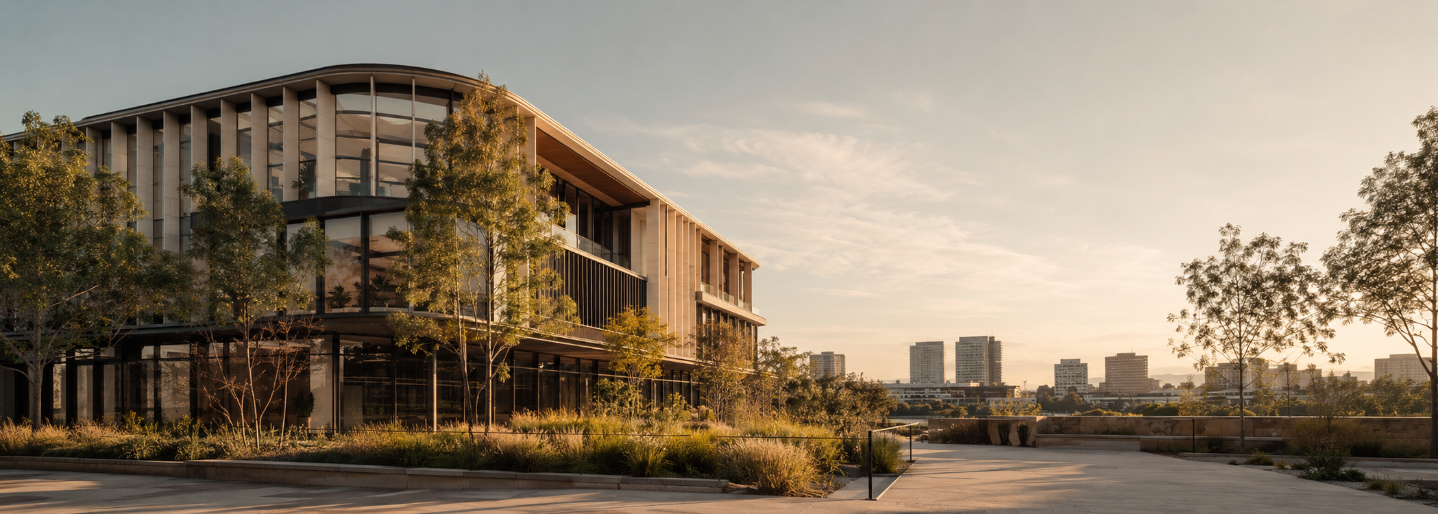 Contemporary high-performance commercial building designed around environmental leadership, occupant wellbeing and international sustainability standards.
