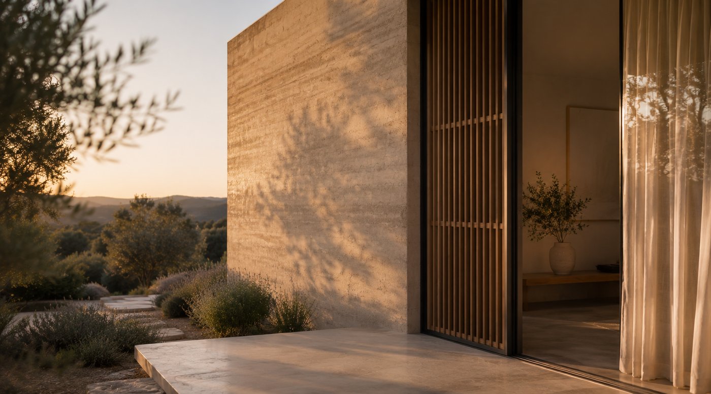 Modern minimalism at golden hour