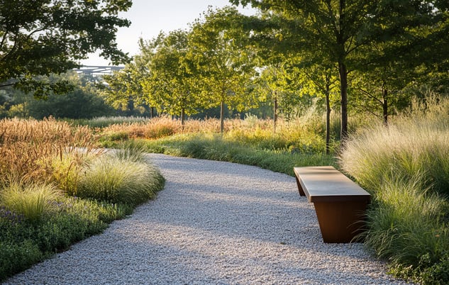 jamiebonnefin_angular_gravel_path_through_a_native_meadow_on__a3df7a76-3e28-4306-85aa-2f2b05e59160_0