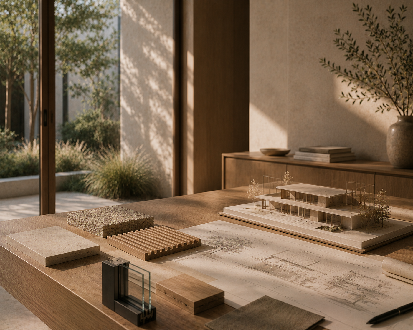 Architectural design table showing residential performance planning for BASIX optimisation in NSW
