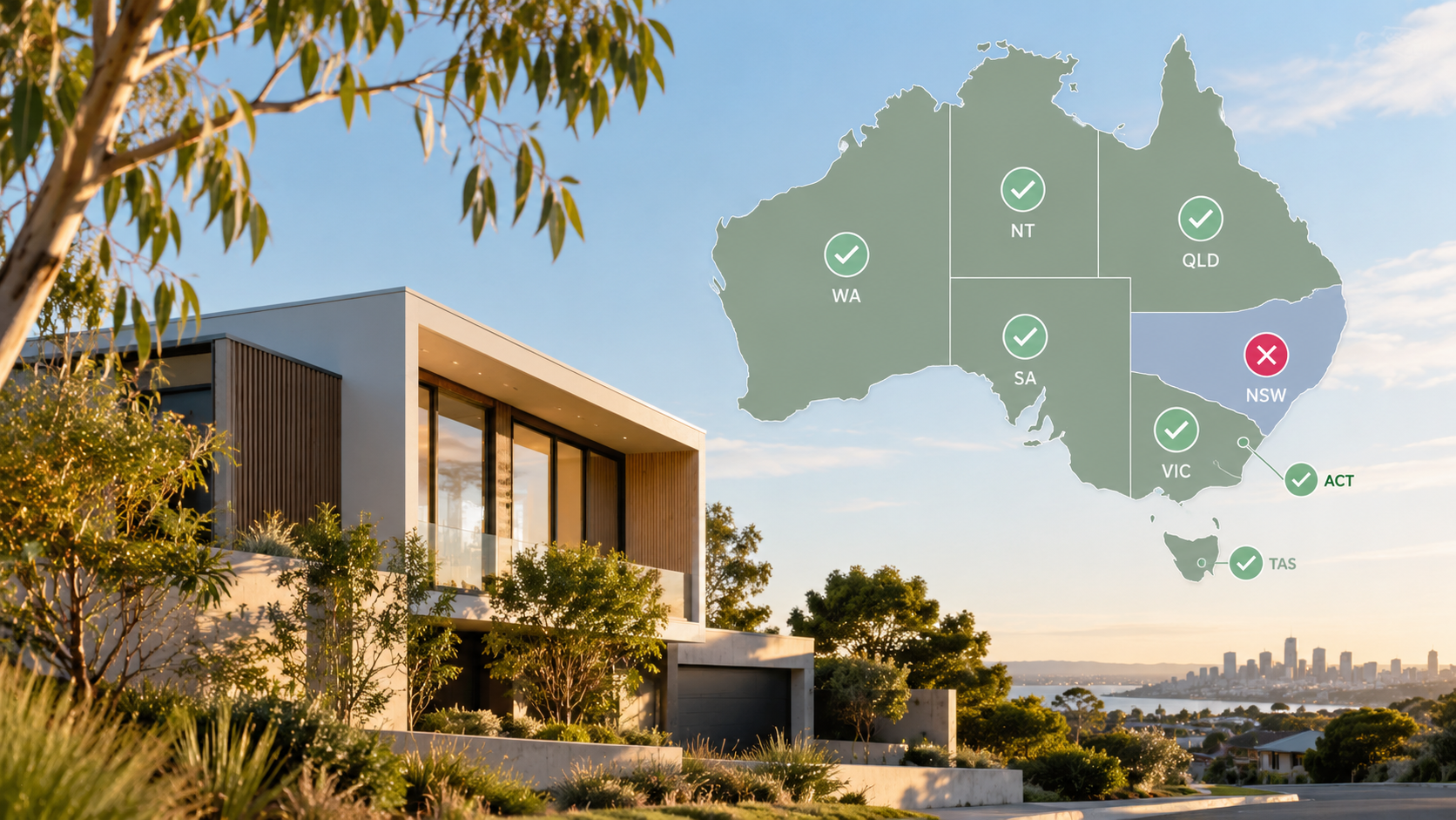 Contemporary Australian residential architecture illustrating jurisdiction-specific energy efficiency compliance considerations.