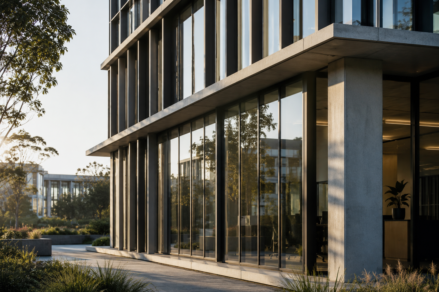Glass Facade in sunlight
