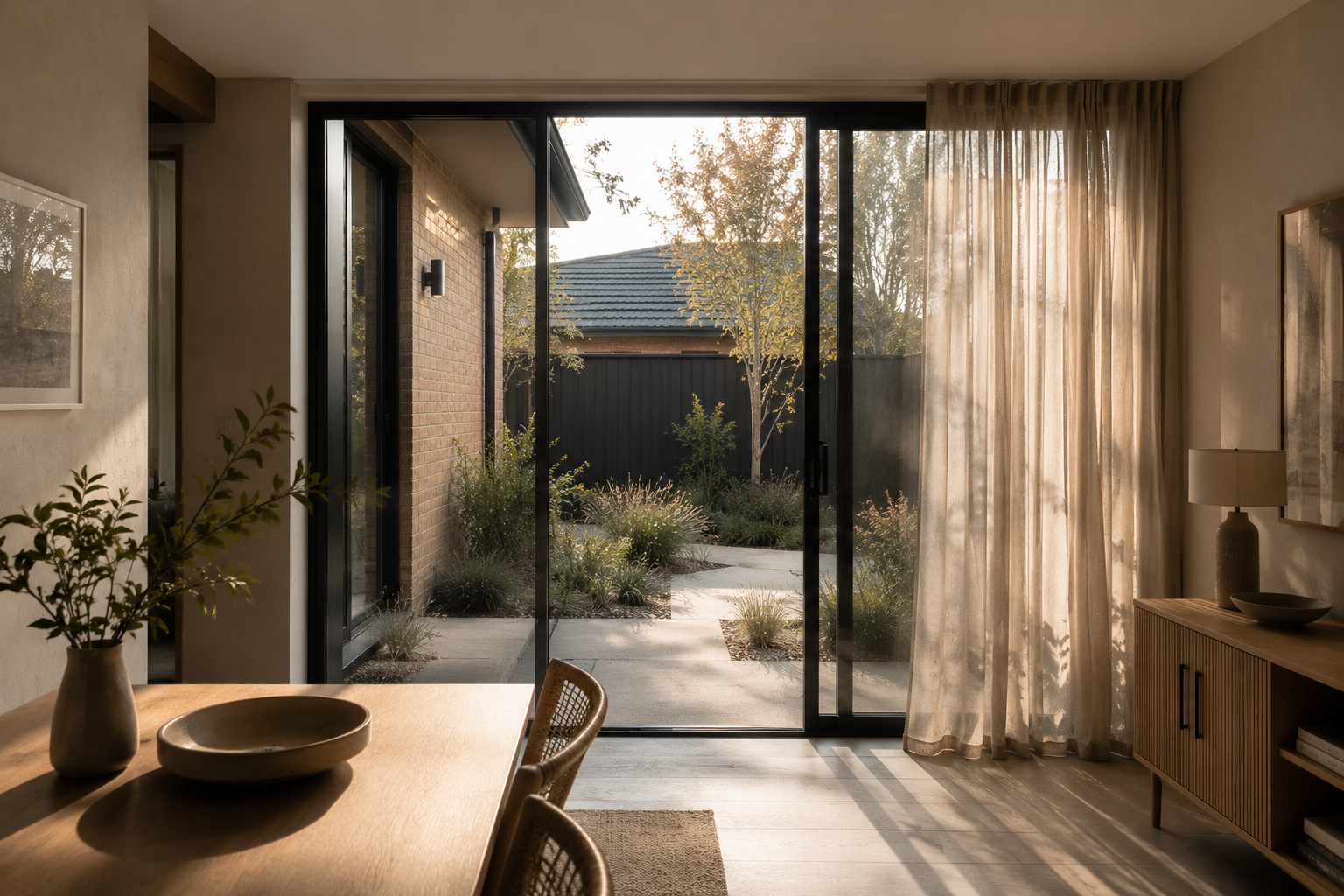 Existing Australian home with calm natural light, comfortable interiors and practical energy efficiency improvements