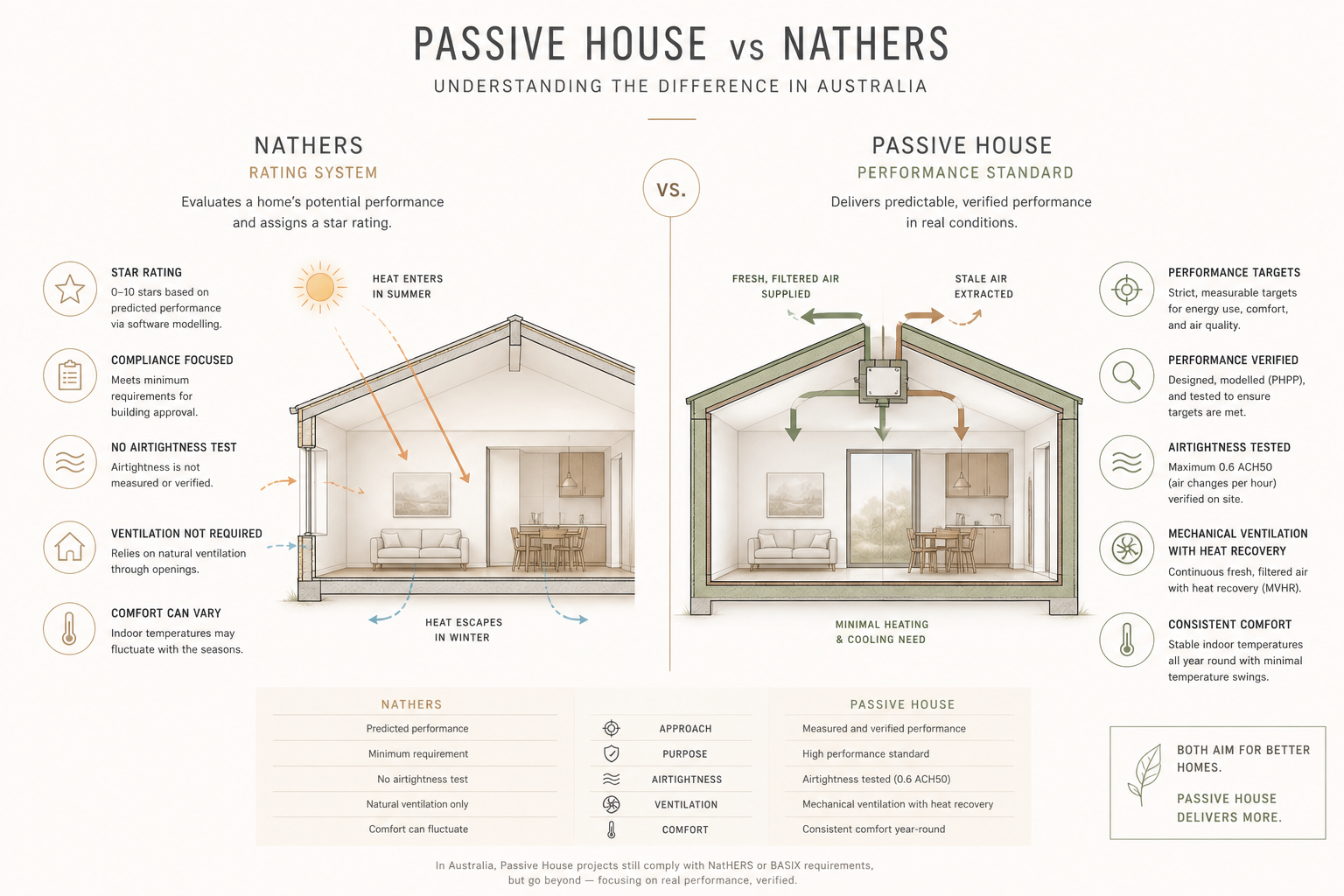 Passive House and Nathers House explained in a Diagram