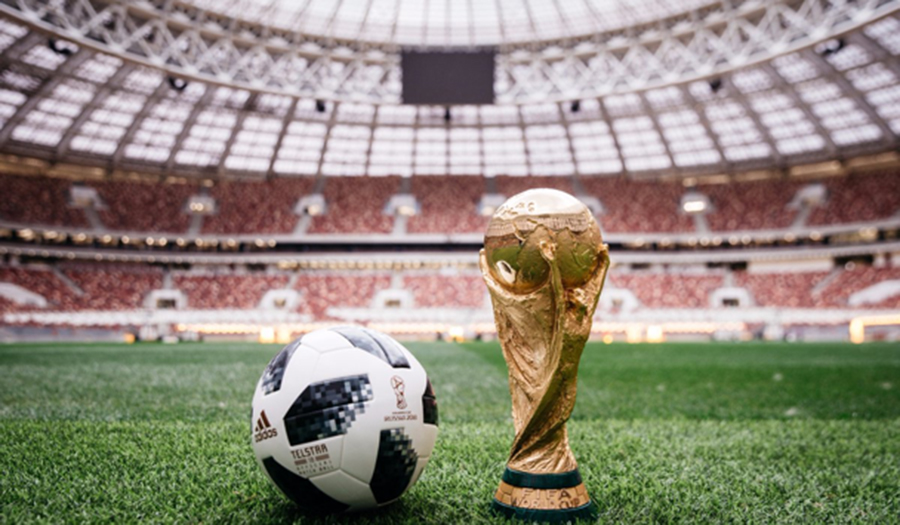 Image of World Cup trophy for article on sustainable stadiums